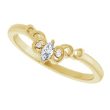 14K Yellow or White .07 CTW Natural Diamond Sculptural-Inspired Guard Ring Contour Band Wedding Ring Shadow Band