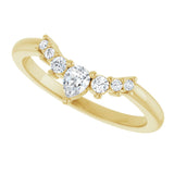 14K White or Yellow 1/4 CTW Lab-Grown Diamond Guard Ring Contour Band Wedding Band Shadow Band