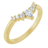 14K White or Yellow 1/4 CTW Lab-Grown Diamond Guard Ring Contour Band Wedding Band Shadow Band