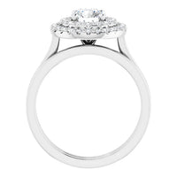 14K White orYellow Engagement Ring With Lab Grown Diamonds