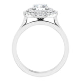 14K White orYellow Engagement Ring With Lab Grown Diamonds