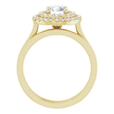 14K White orYellow Engagement Ring With Lab Grown Diamonds