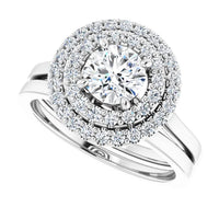 14K White orYellow Engagement Ring With Lab Grown Diamonds