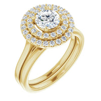 14K White orYellow Engagement Ring With Lab Grown Diamonds