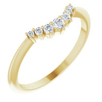 14K White or Yellow Gold 1/5 CTW Lab-Grown Diamond Guard Ring Contour Ring Wedding Band  Shadow Band