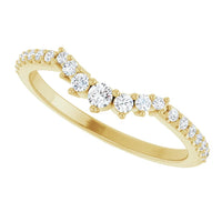 14K White or Yellow Gold 1/3 CTW Lab-Grown Diamond Guard Ring Contour Ring Wedding Band  Shadow Band