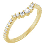 14K White or Yellow Gold 1/3 CTW Lab-Grown Diamond Guard Ring Contour Ring Wedding Band  Shadow Band