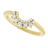 14K Yellow or White 1/6 CTW Natural Diamond Guard Ring Contour Band Wedding Band Shadow Band