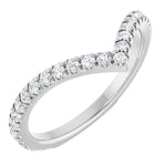 14K Yellow or White 3/8 CTW Natural Diamond French-Set Guard Ring Contour Band Wedding Band Shadow Band