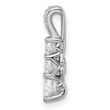 14K White Gold Lab Grown Diamond 3-stone Pendant