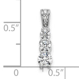 14K White Gold Lab Grown Diamond 3-stone Pendant