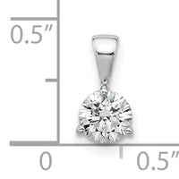 14kw 1/2ct. Round Lab Grown Diamond VS/SI GH, 3 Prong Solitaire Pendant