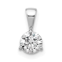 14kw 1/2ct. Round Lab Grown Diamond VS/SI GH, 3 Prong Solitaire Pendant