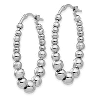 Leslie's Sterling Silver Polished Beaded Hoop Earrings