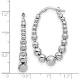 Leslie's Sterling Silver Polished Beaded Hoop Earrings