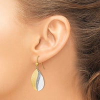 Leslie's Sterling Silver Rhodium-plated and Gold-tone Radiant Essence Dangle Earrings