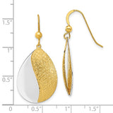 Leslie's Sterling Silver Rhodium-plated and Gold-tone Radiant Essence Dangle Earrings