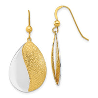 Leslie's Sterling Silver Rhodium-plated and Gold-tone Radiant Essence Dangle Earrings