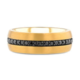 Thorsten Auryn Gold Plated Tungsten Ring with Black Sapphires - 8mm Wide