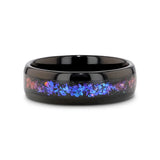 Thorsten COSMIC Black Tungsten Ring with Crushed Alexandrite and Dark Blue & Purple Crushed Goldstone  8mm Wide