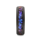 Thorsten COSMIC Black Tungsten Ring with Crushed Alexandrite and Dark Blue & Purple Crushed Goldstone  8mm Wide